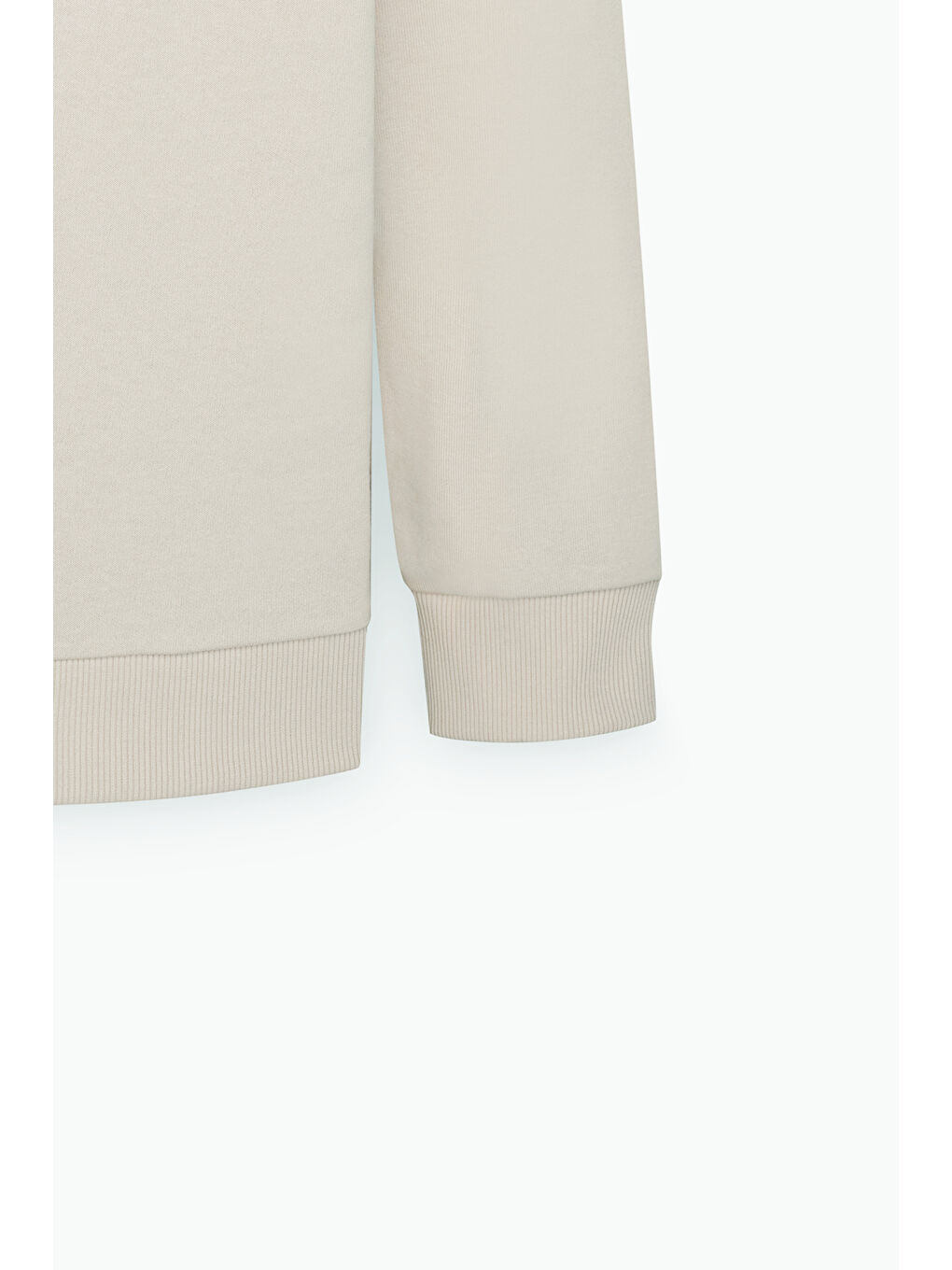 Erkek Açık Bej Oversize Fit Bol Kesim Harvard Lisanslı 3 İplik Pamuklu Bisiklet Yaka Sweatshirt-6