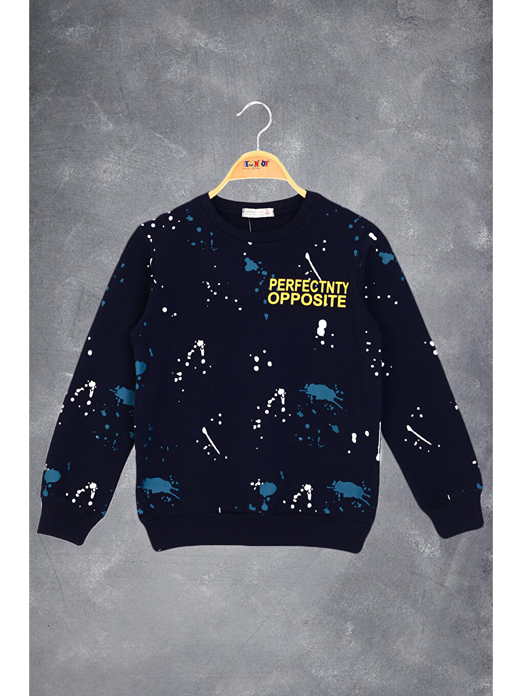 Lacivert Erkek Çocuk Baskılı Sweatshirt