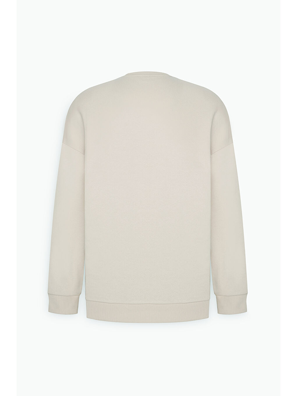 Erkek Açık Bej Oversize Fit Bol Kesim Harvard Lisanslı 3 İplik Pamuklu Bisiklet Yaka Sweatshirt-7