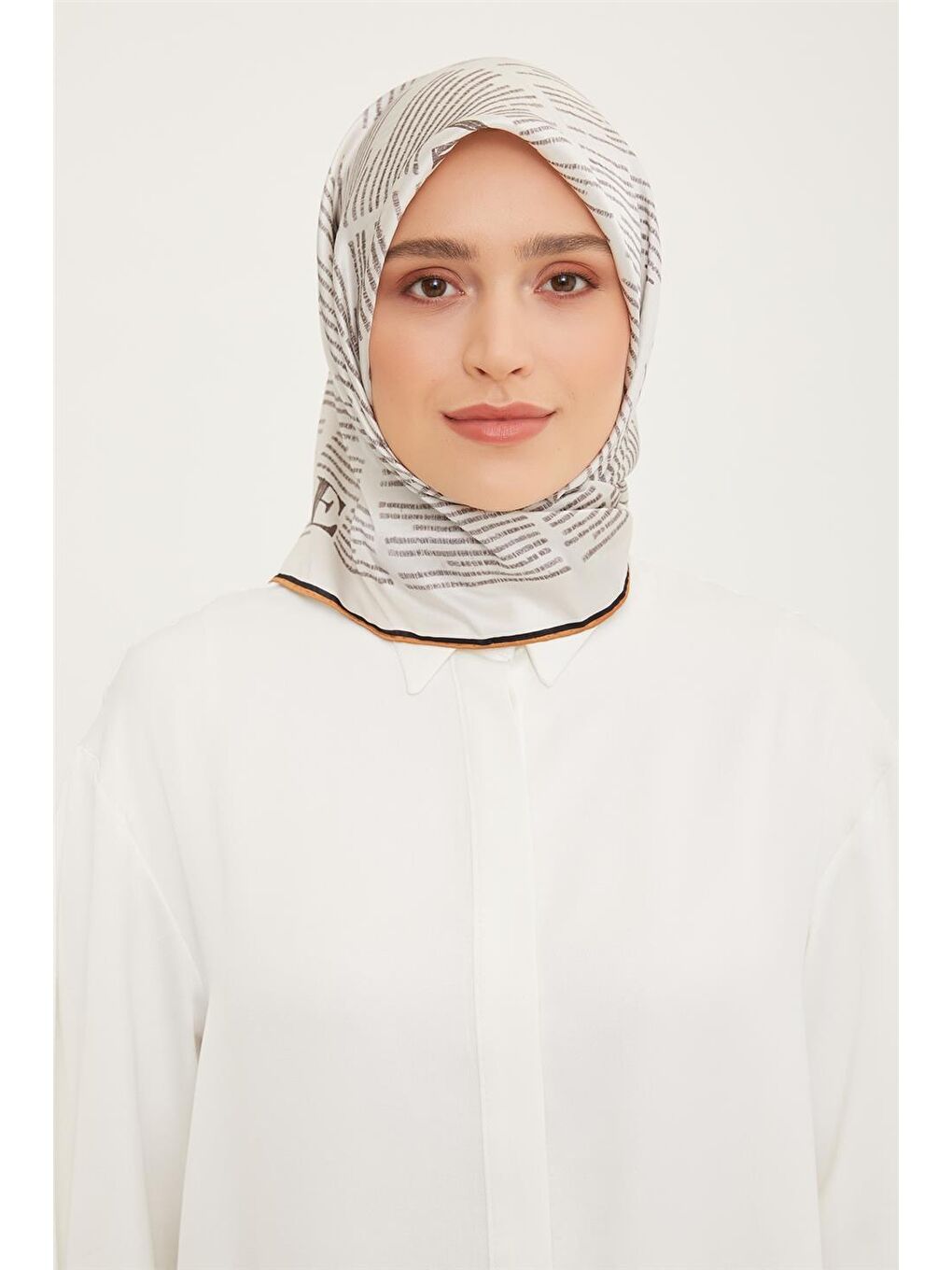 Beyaz Twill İpek Eşarp 23Ya8942 3