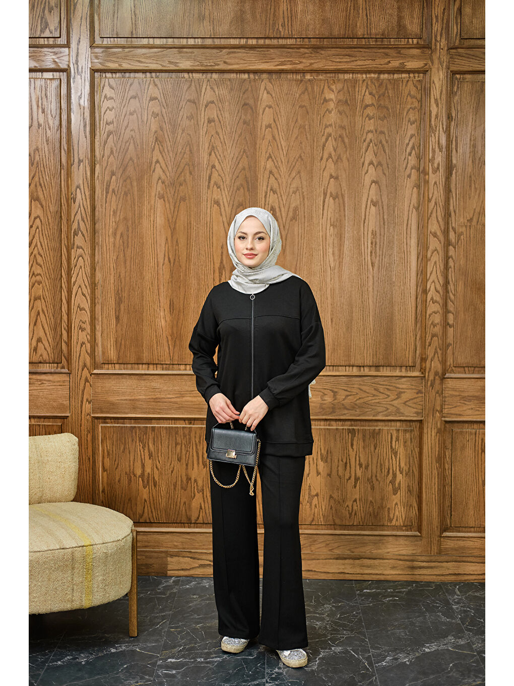 Kadın Cima Detay İkili Takım Siyah-2