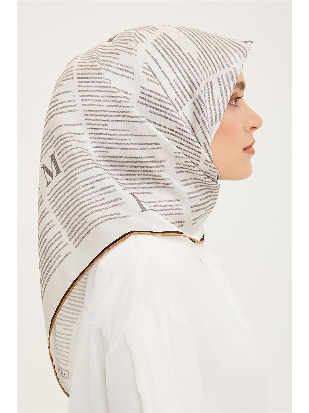 Beyaz Twill İpek Eşarp 23Ya8942 3-1