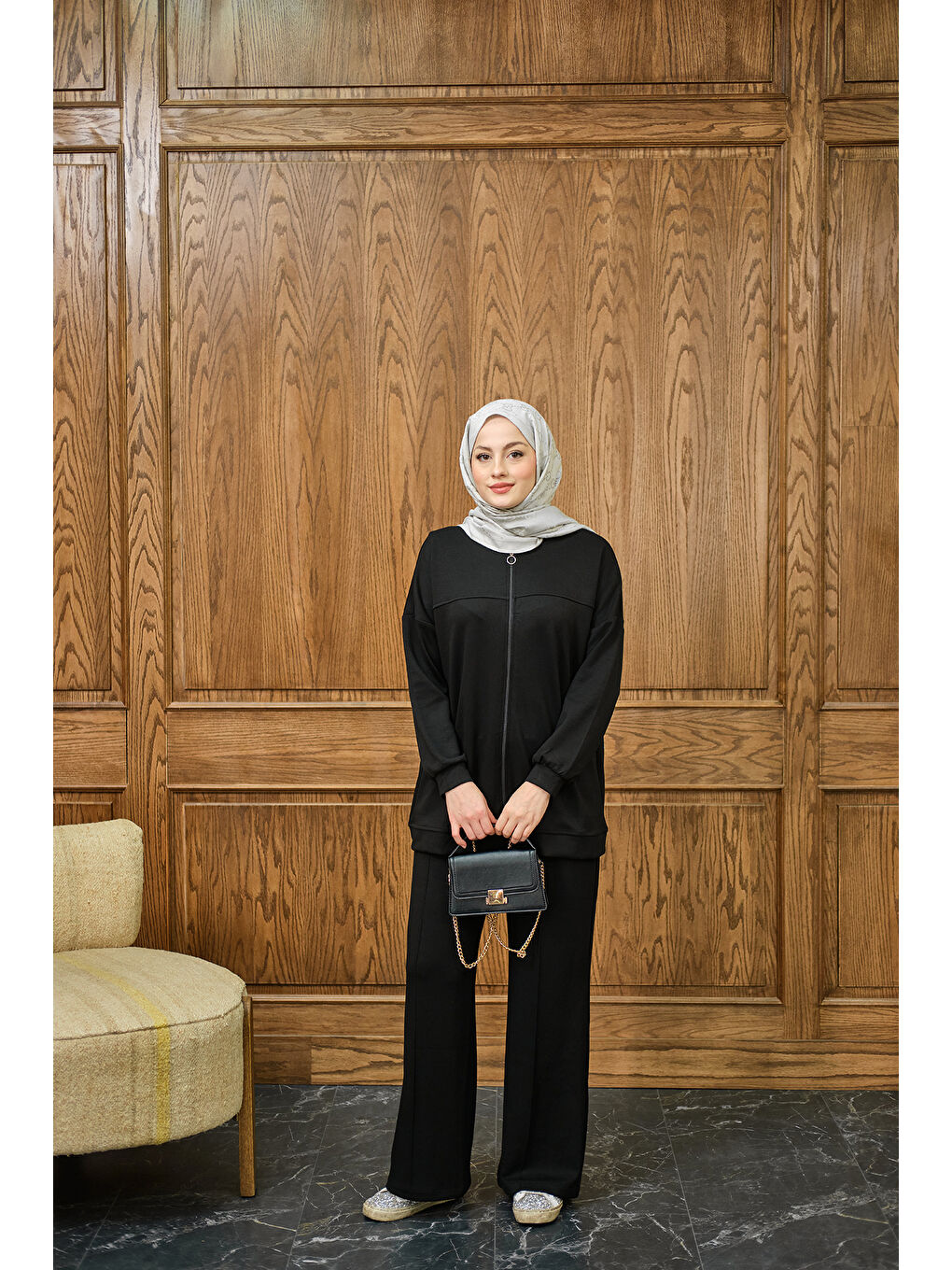 Kadın Cima Detay İkili Takım Siyah-3