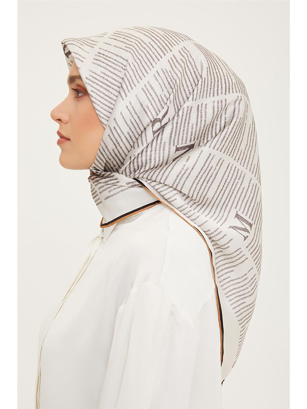 Beyaz Twill İpek Eşarp 23Ya8942 3-2