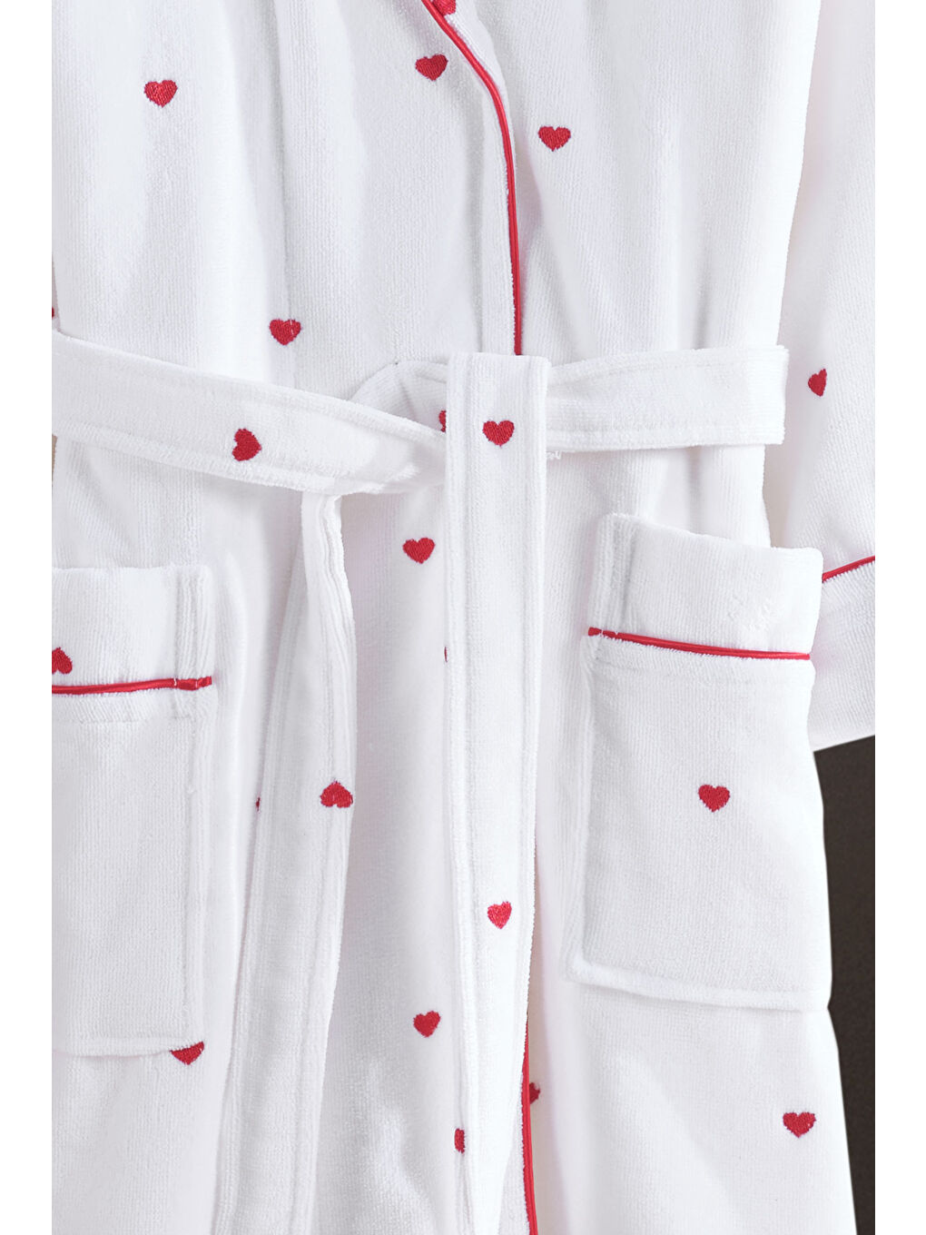 Pembe Love Serisi Kalpli Kapüşonlu (Çocuk Bornozu) - KIRMIZI - 11-12 YAŞ KIRMIZI/11-12YAS-1