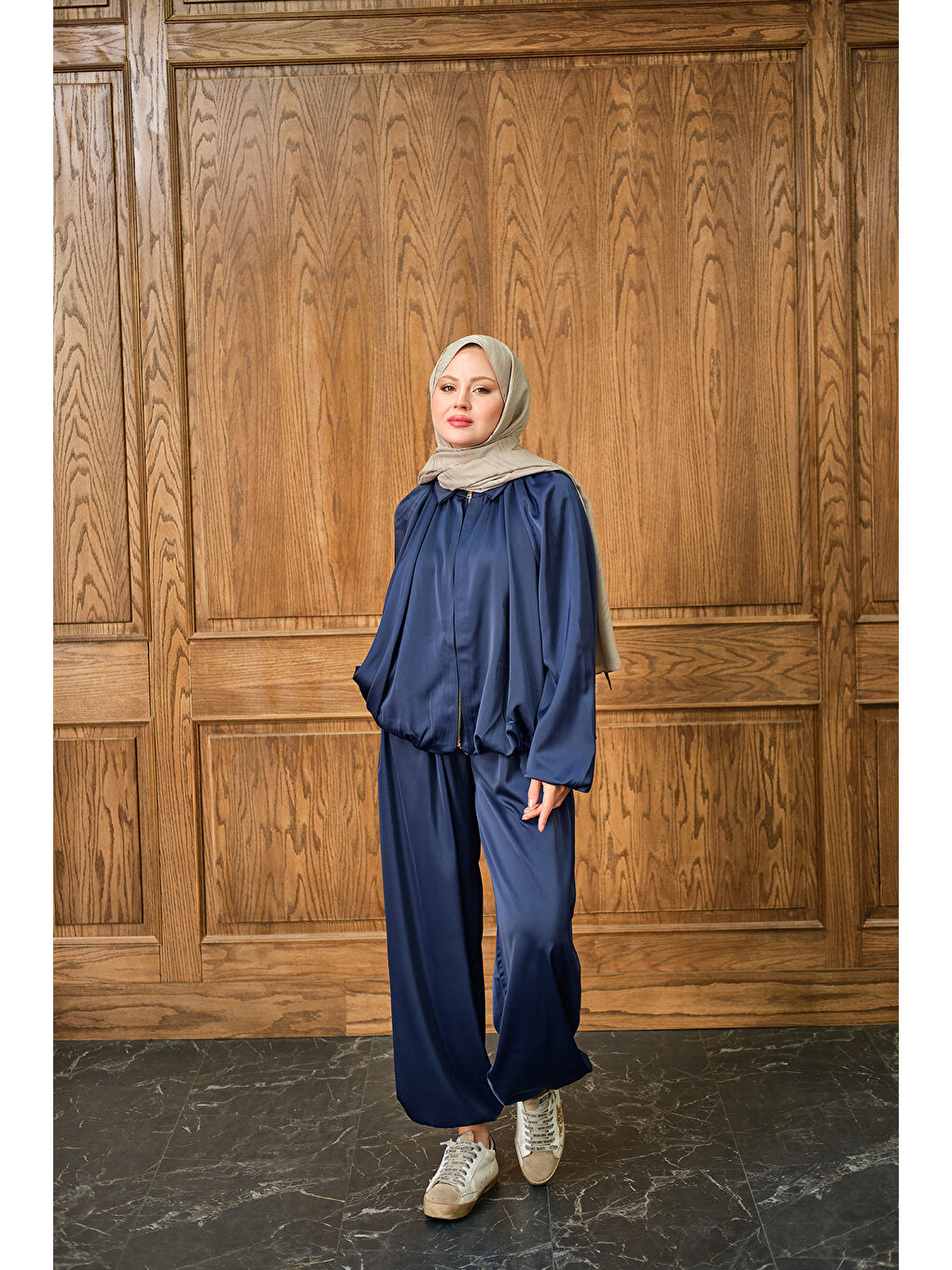 Kadın Gizli Fermuar Detay Takım Lacivert-2