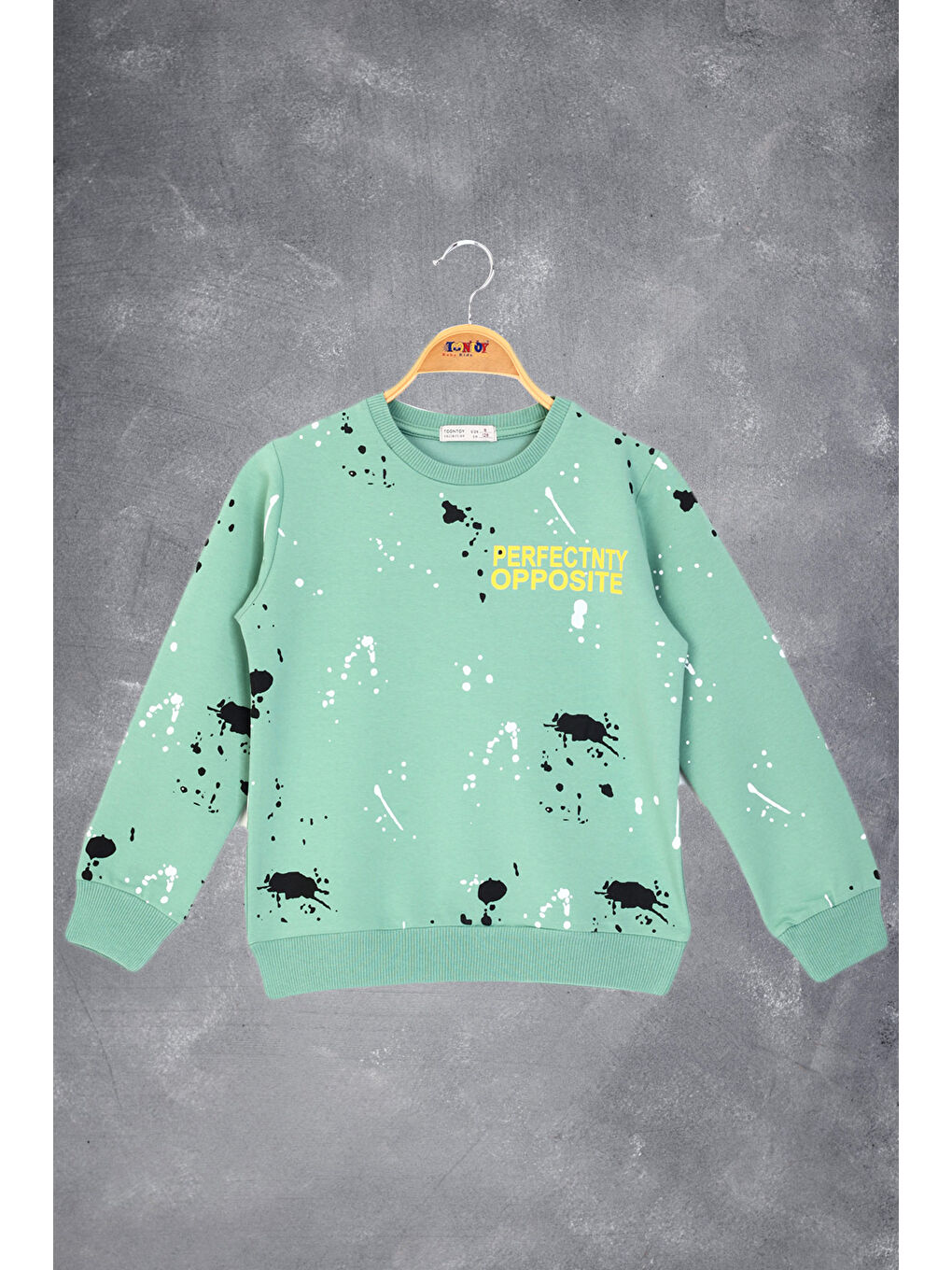 Yeşil Erkek Çocuk Baskılı Sweatshirt