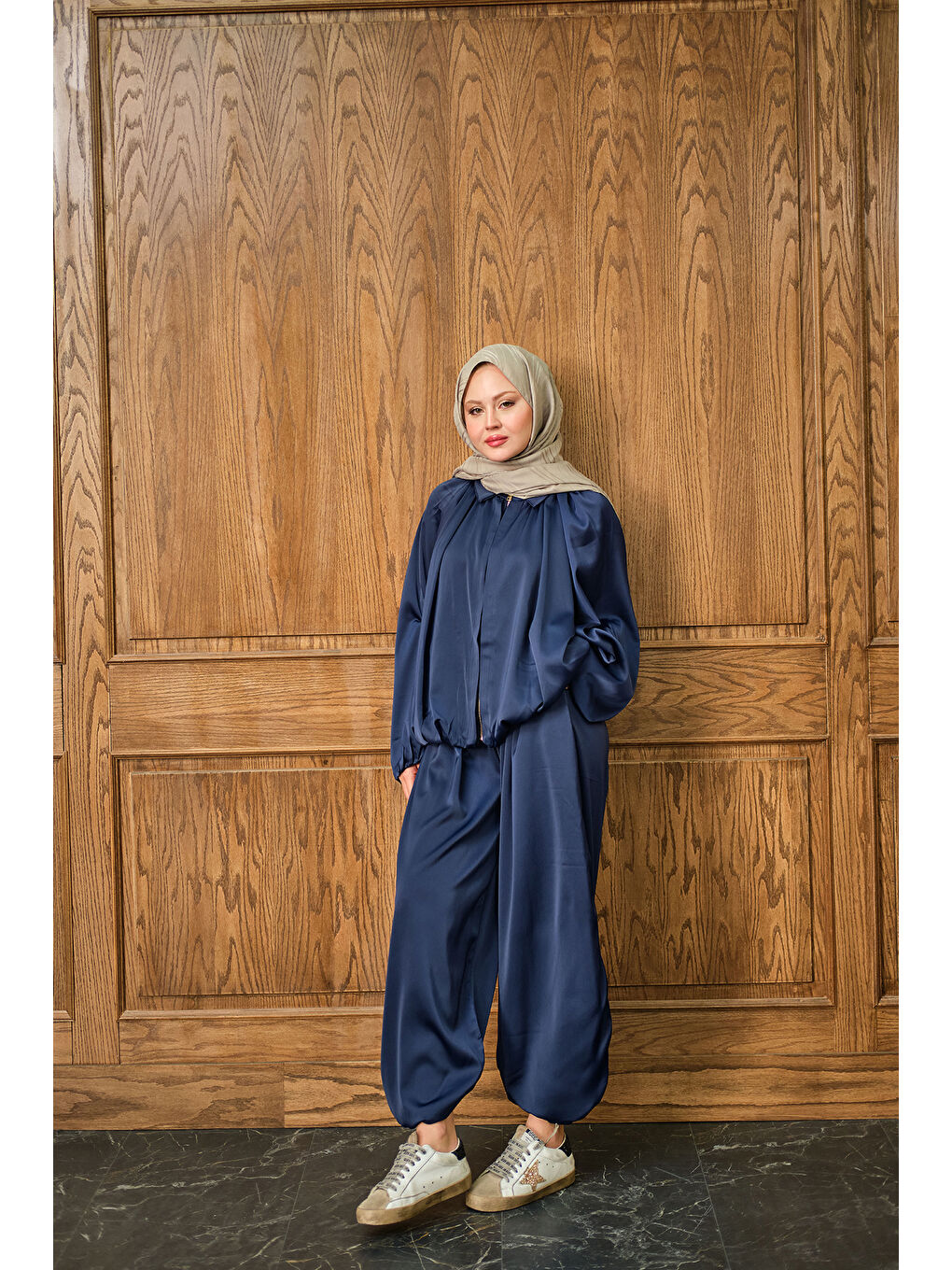 Kadın Gizli Fermuar Detay Takım Lacivert-4