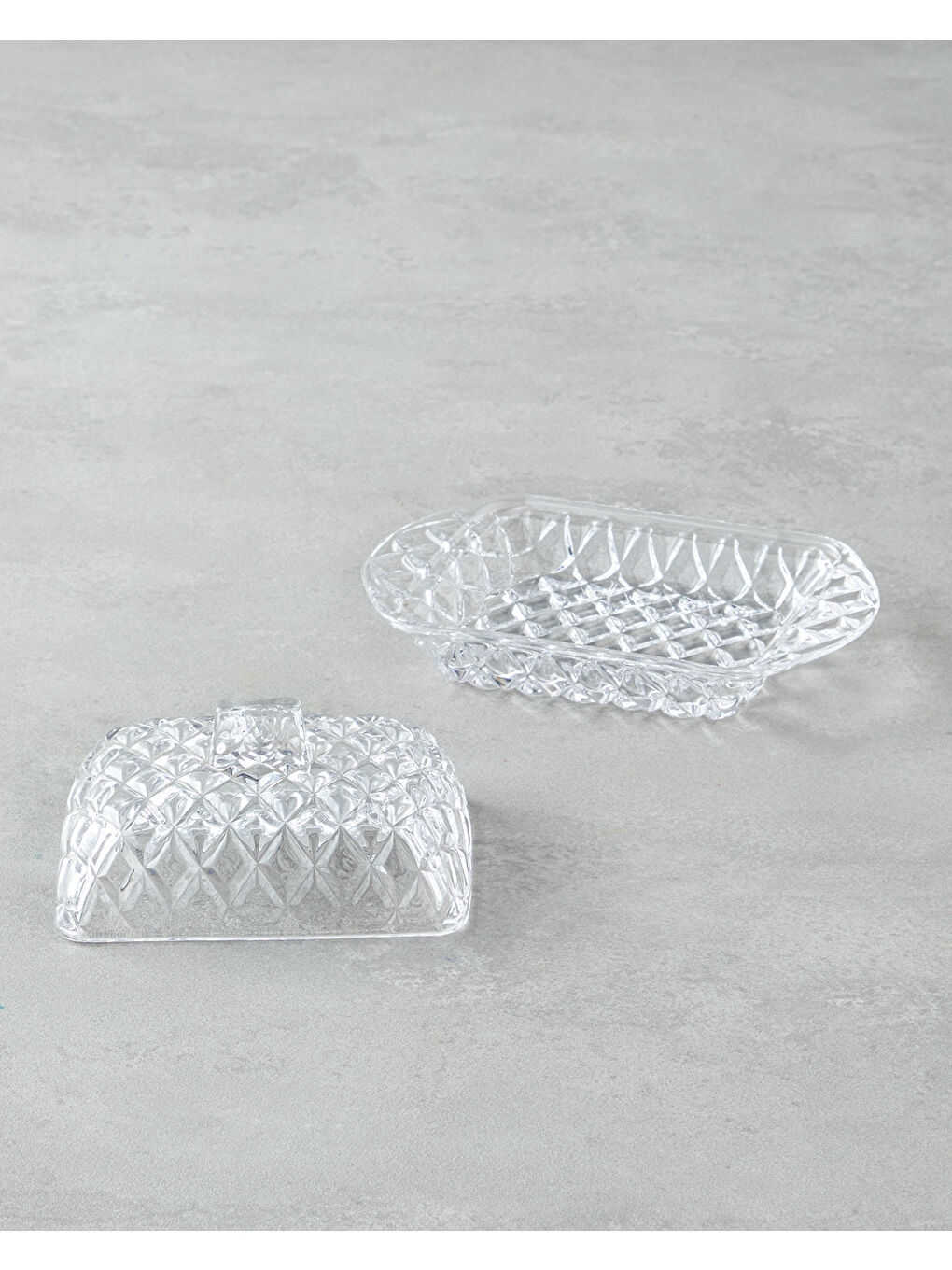 Renksiz Crux Cam Tereyağlık 17,5x11x10 Cm Şeffaf-1