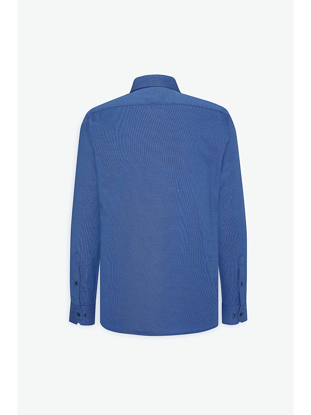 Erkek Mavi Slim Fit Dar Kesim %100 Pamuk Düğmeli Yaka Oxford Gömlek-1