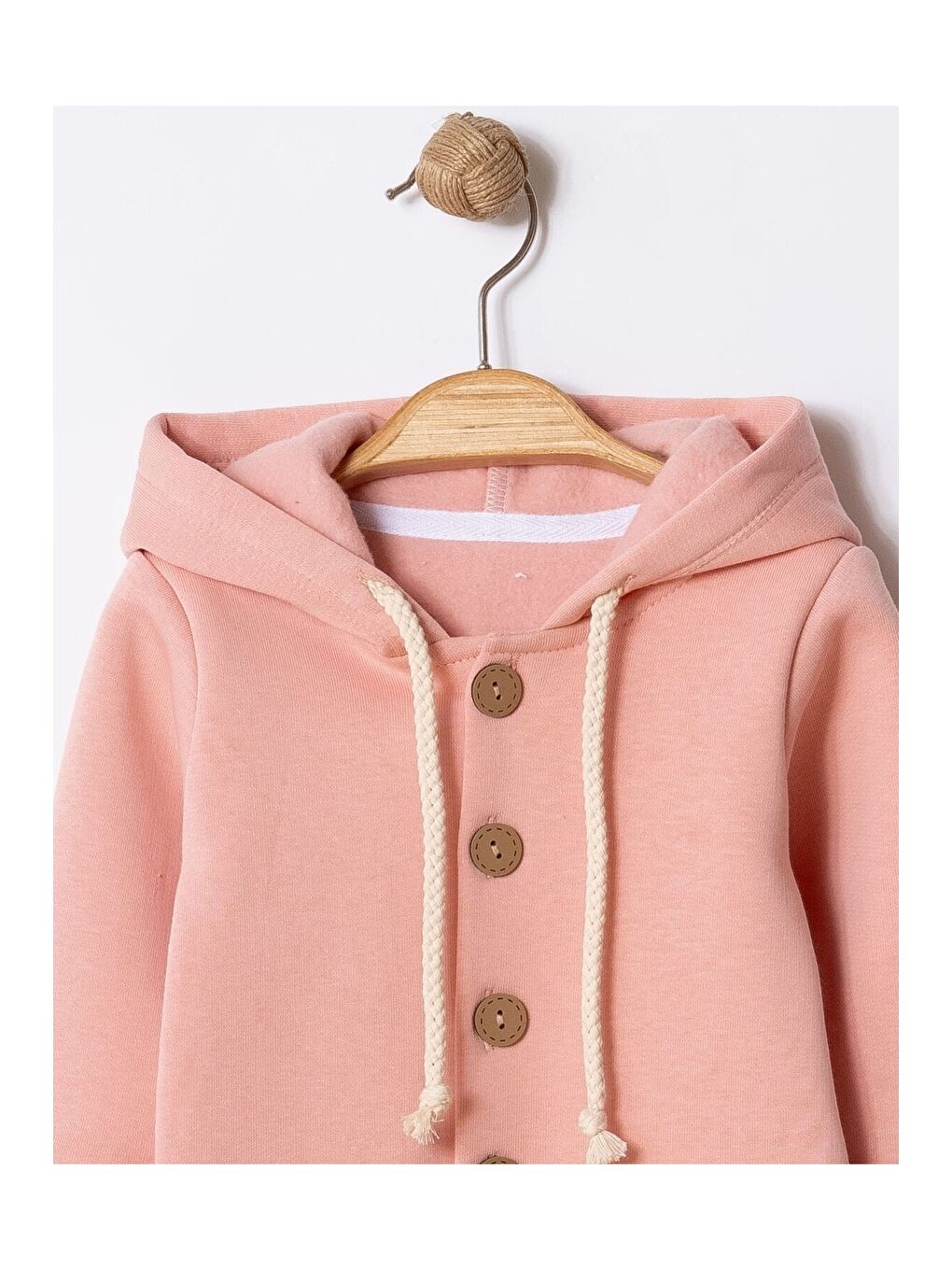 Turuncu Unisex Bebek Kapüşonlu Düğmeli Mevsimlik Tulum-3