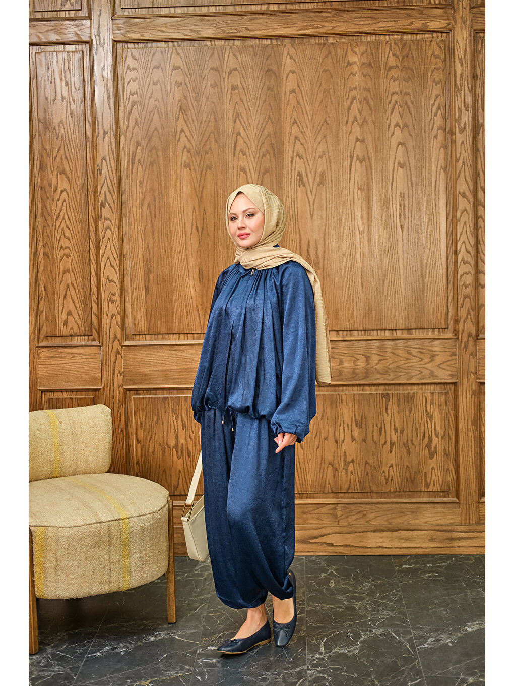 Kadın Gizli Fermuar Detay Takım Lacivert-1