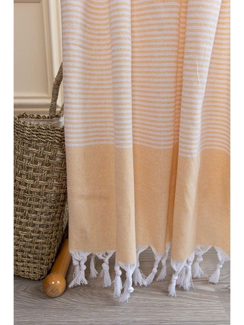 Sarı 2 Adet %100 Pamuk Peştemal Büşra SARI/90X180-1