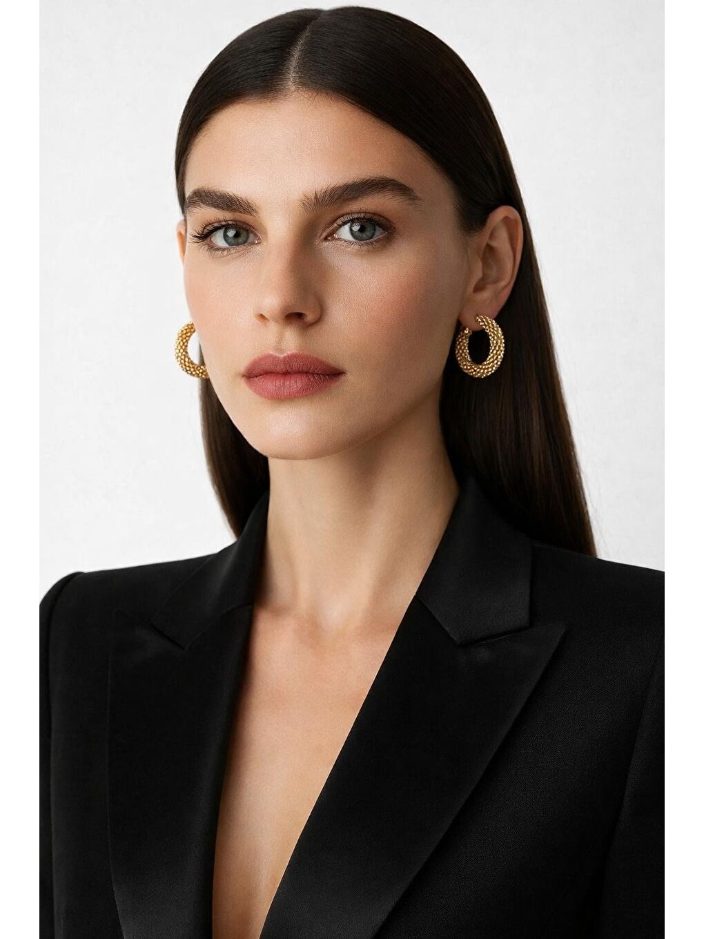 Karışık Kadın Gold Halka Küpe