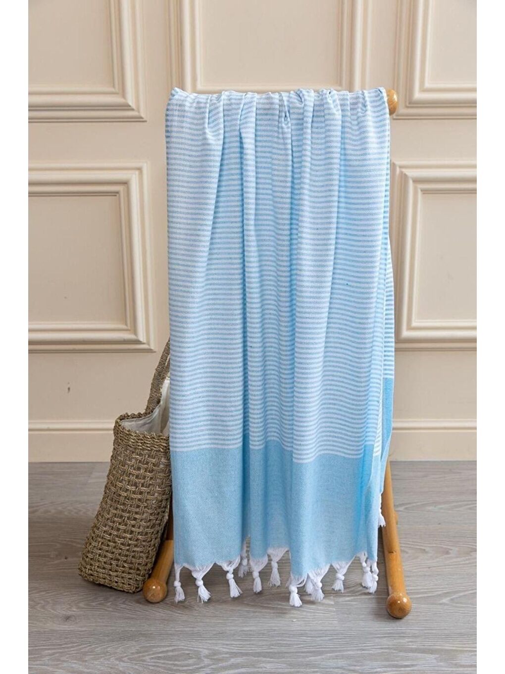 Turkuaz 2 Adet %100 Pamuk Peştemal Büşra TURKUAZ/90X180