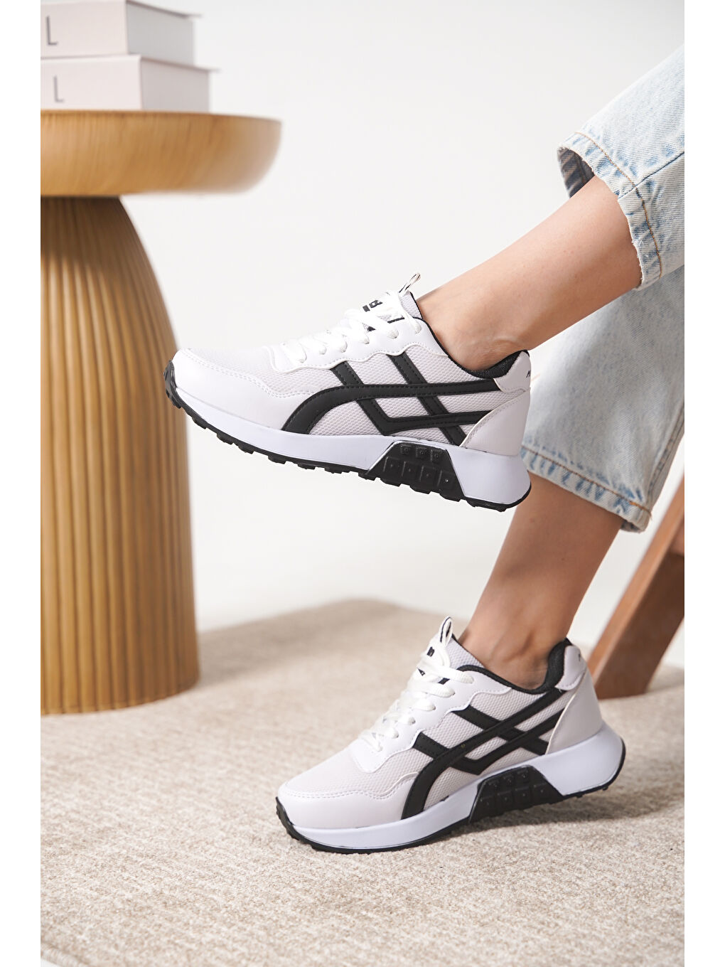 Beyaz D0120 Günlük Ortopedik Kadın Sneaker Spor Ayakkabı-1