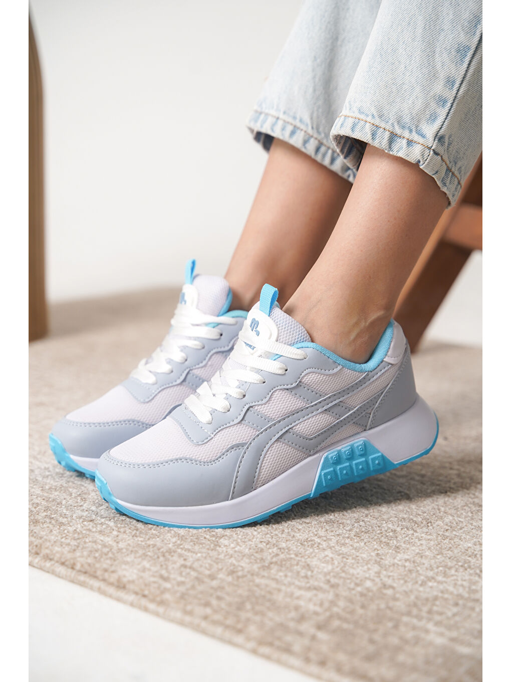 Gri D0120 Günlük Ortopedik Kadın Sneaker Spor Ayakkabı-2