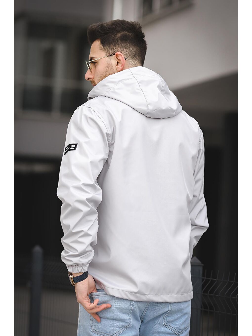 Gri Hilti Ken Slim Fit Kapüşonlu Mevsimlik Mont-3