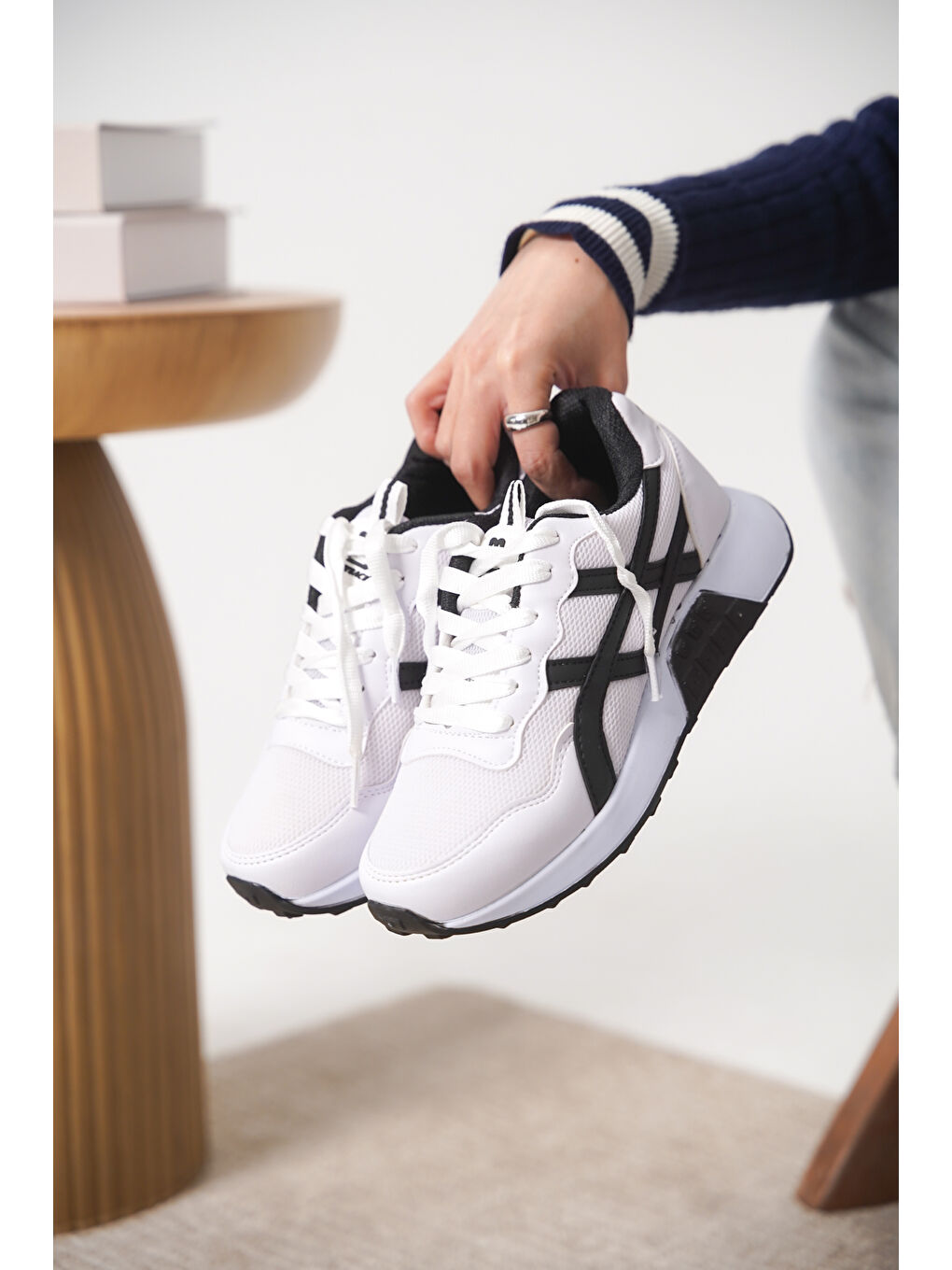 Beyaz D0120 Günlük Ortopedik Kadın Sneaker Spor Ayakkabı-3