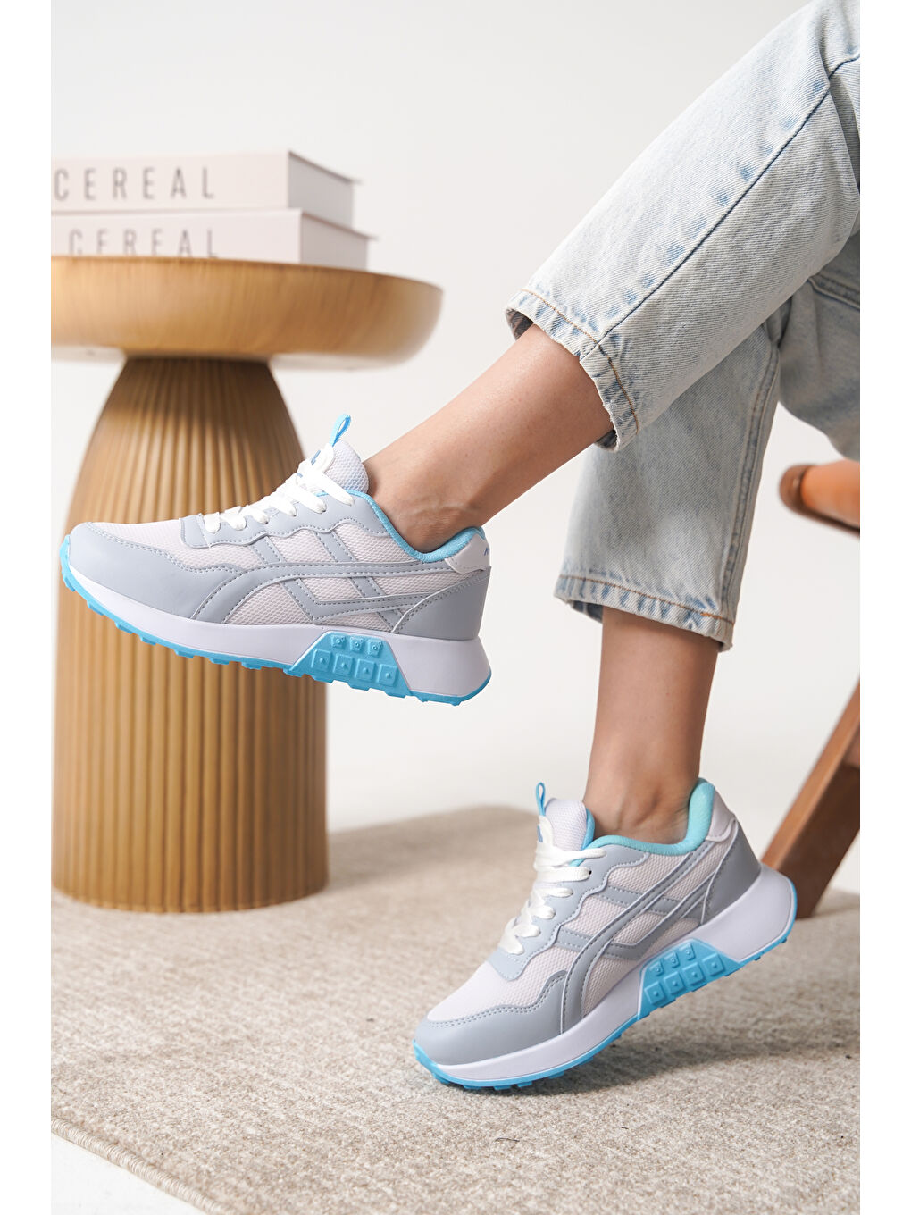 Gri D0120 Günlük Ortopedik Kadın Sneaker Spor Ayakkabı-3