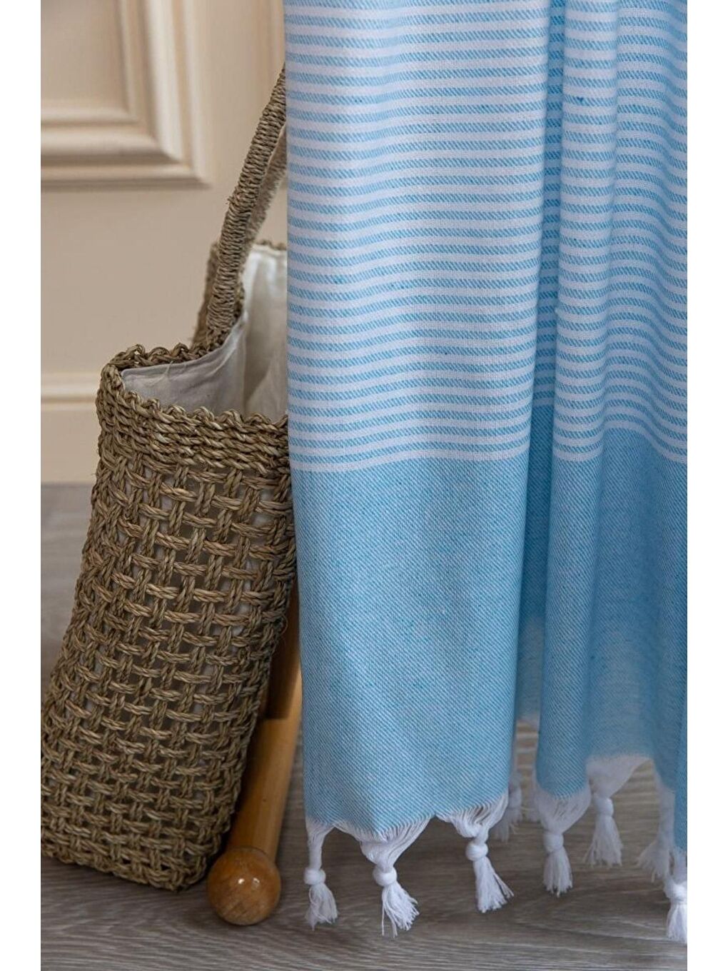 Turkuaz 2 Adet %100 Pamuk Peştemal Büşra TURKUAZ/90X180-1