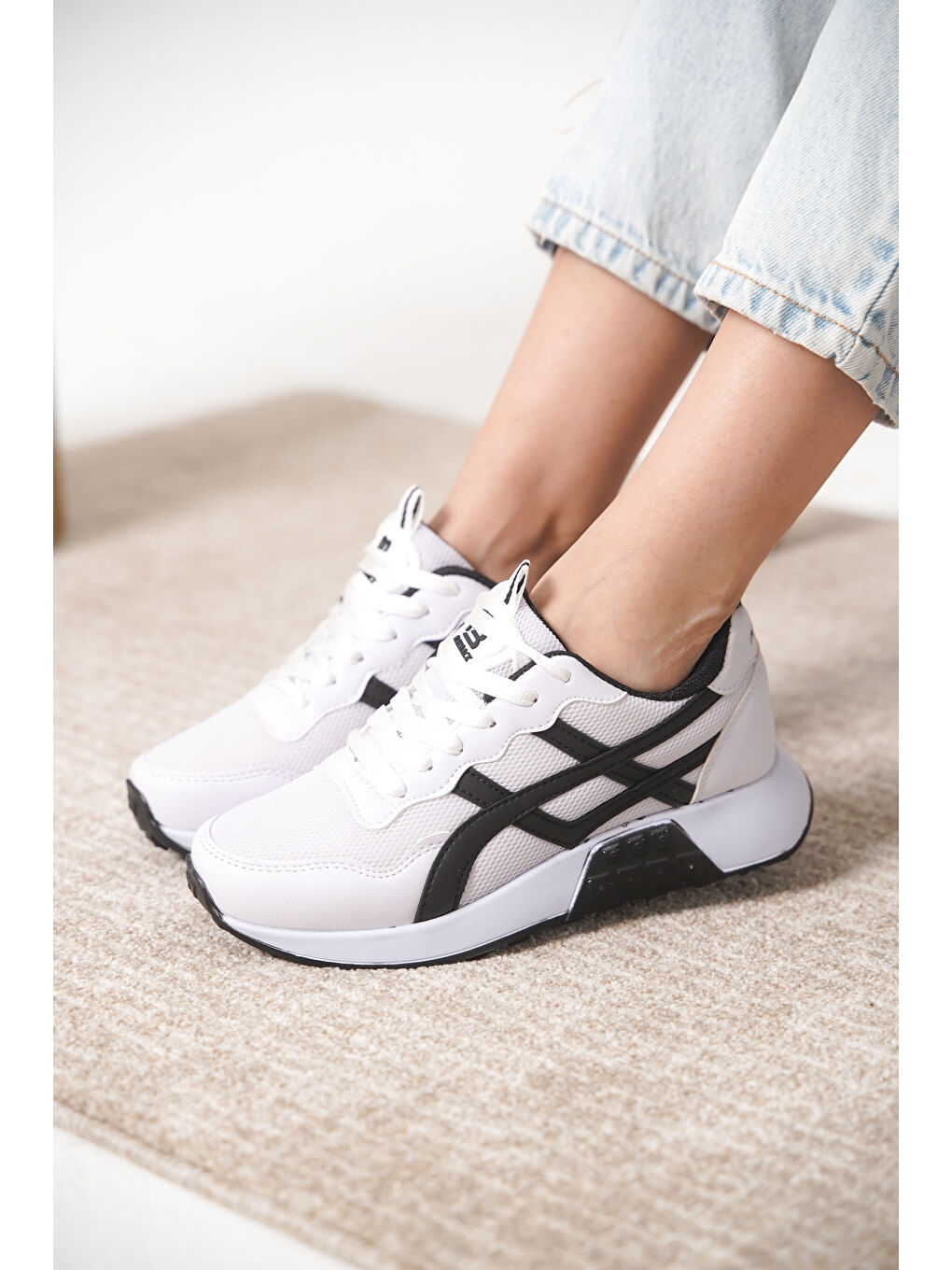 Beyaz D0120 Günlük Ortopedik Kadın Sneaker Spor Ayakkabı-4