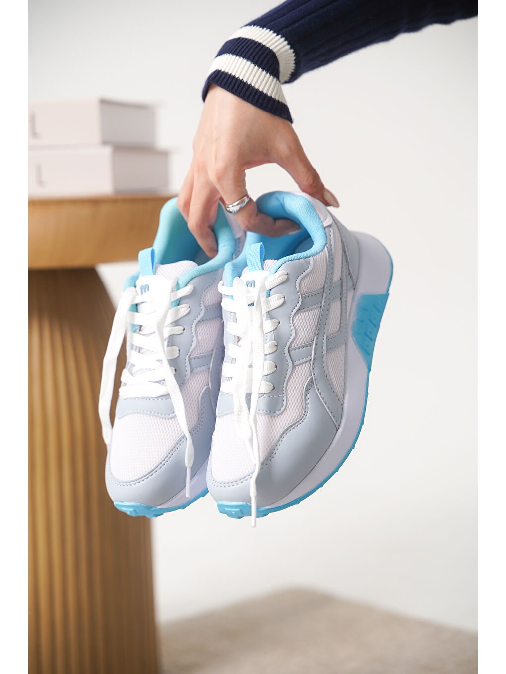 Gri D0120 Günlük Ortopedik Kadın Sneaker Spor Ayakkabı-4