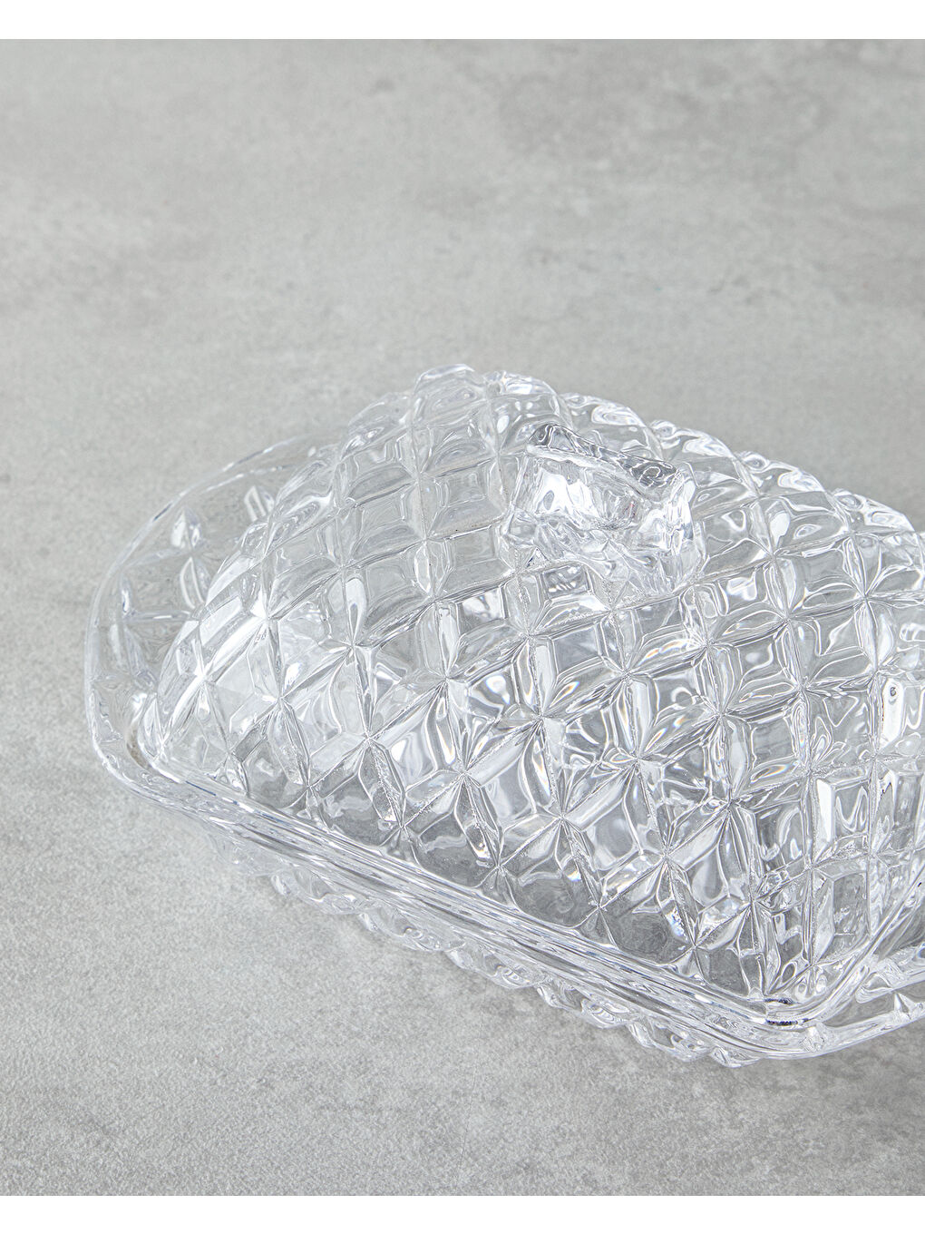 Renksiz Crux Cam Tereyağlık 17,5x11x10 Cm Şeffaf-2