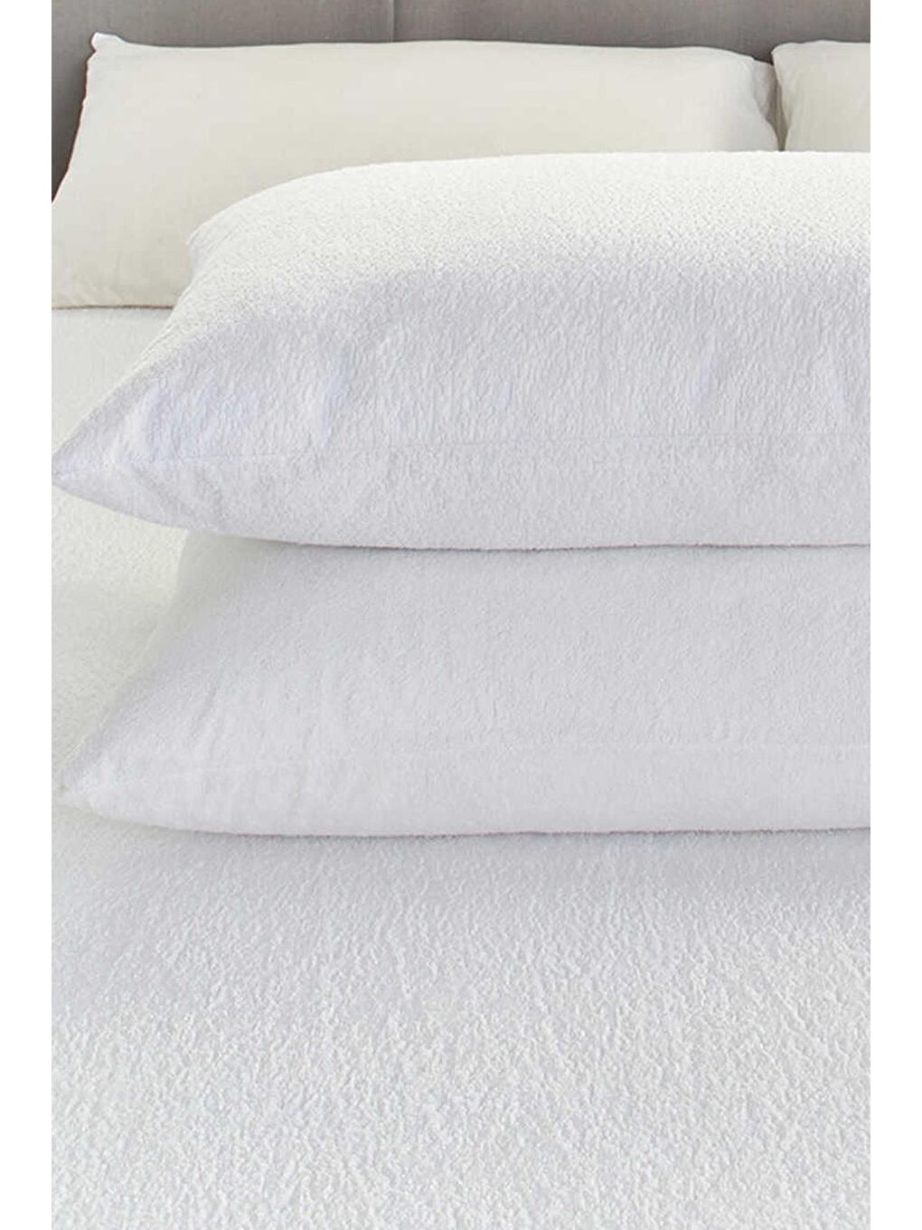 Beyaz Sıvı Geçirmez Yastık Koruyucu Alez 2 Adet BEYAZ/DUZ,SADE-1