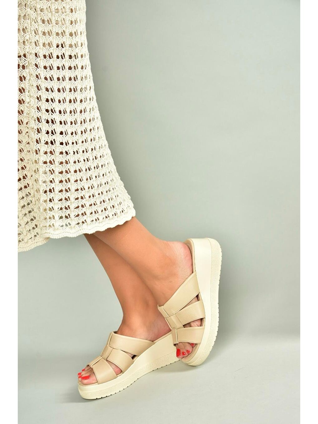 Bej Kadın Terlik U5553309-3