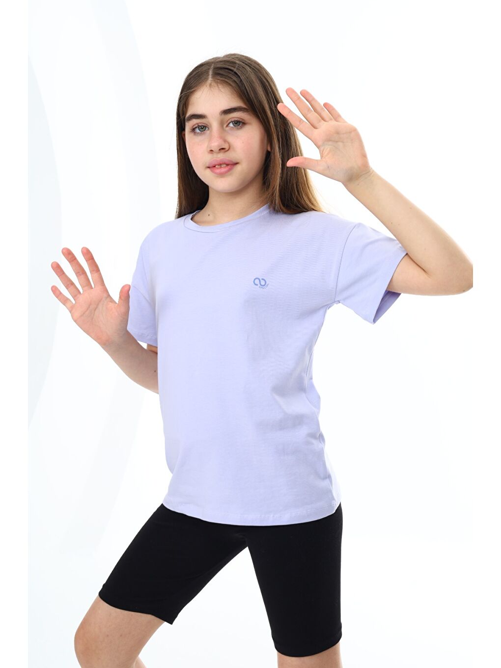 Lila Kız Çocuk Baskılı Tişört-1