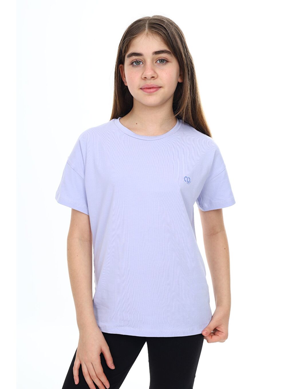 Lila Kız Çocuk Baskılı Tişört-3