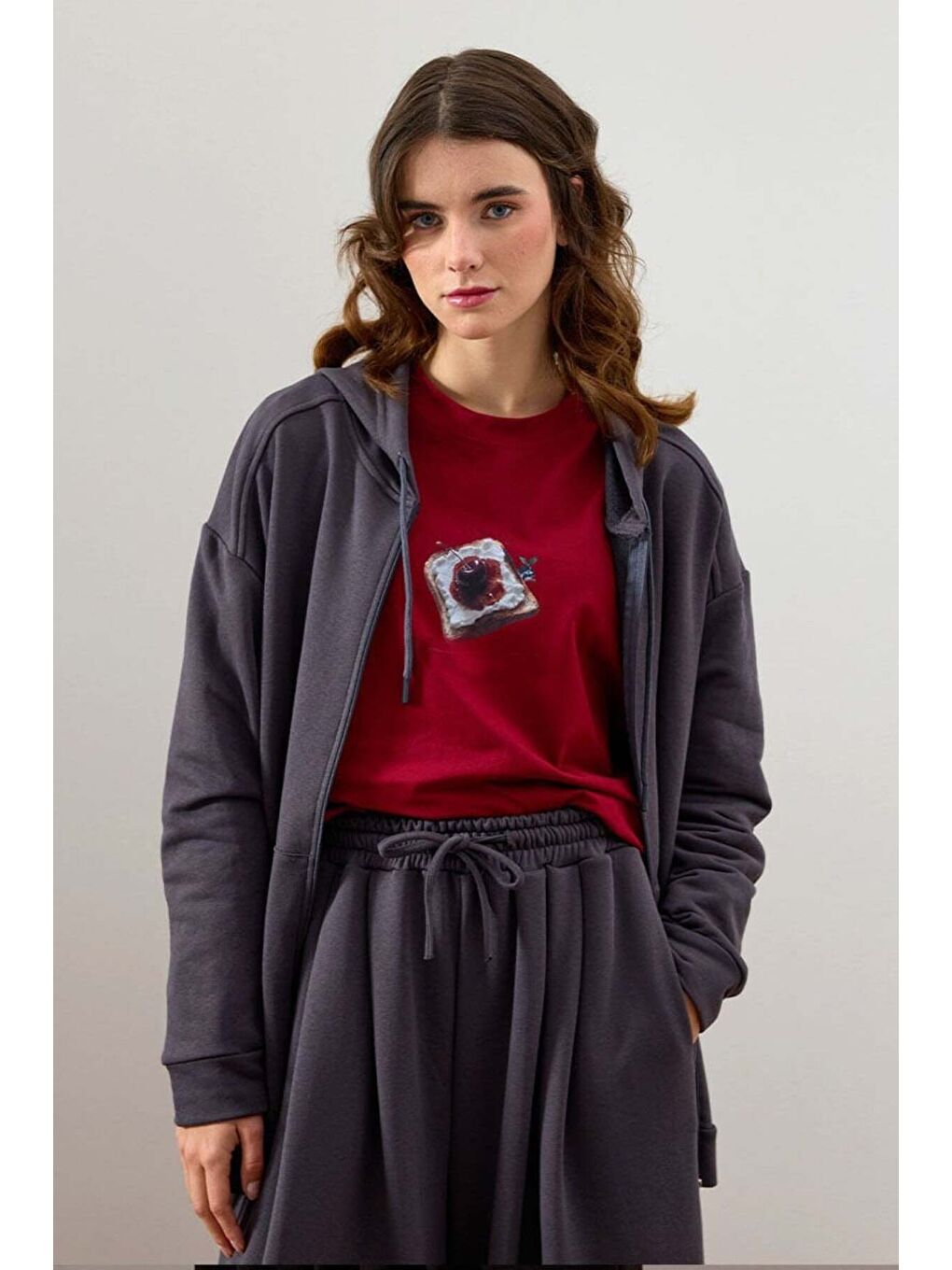 Antrasit 3 İplik Basic Hırka