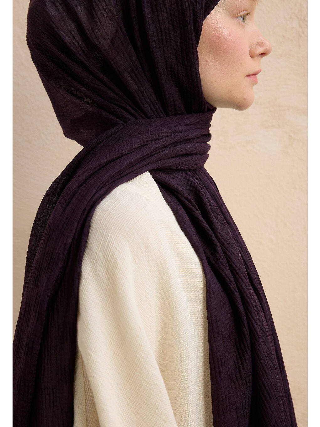 Modal Damalı Şal Mor