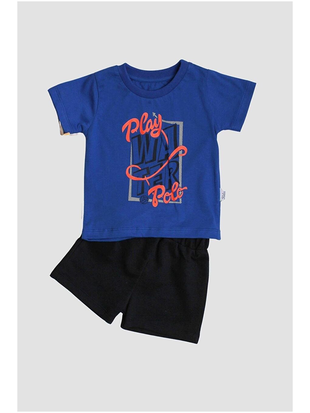 Mavi Play Polo Yazı Baskılı 2'li Tişört Alt Üst Takım-1