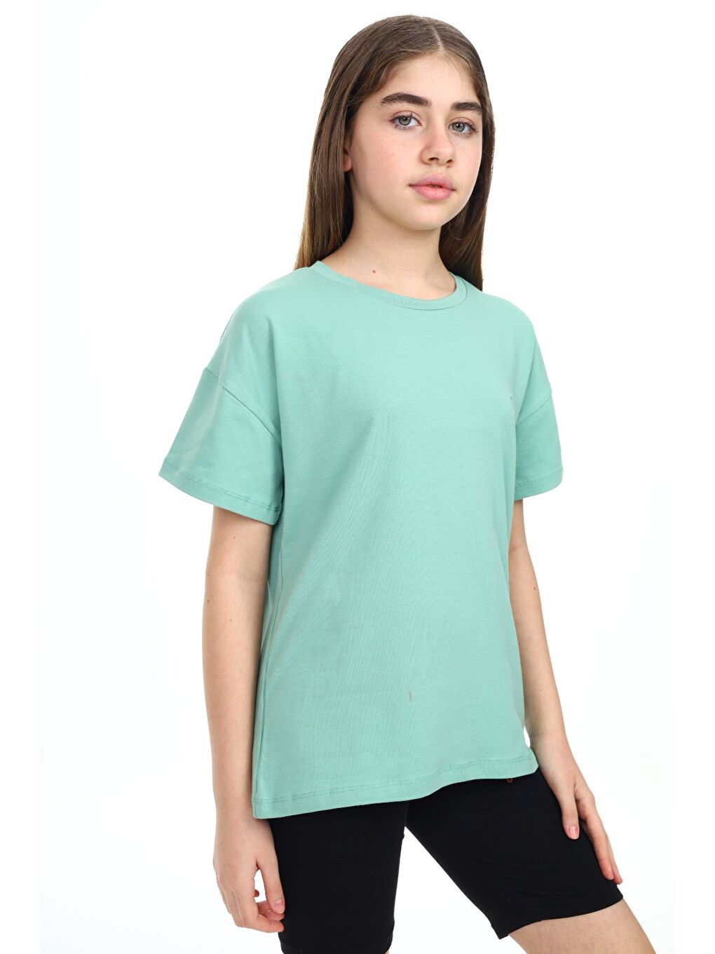 Yeşil Kız Çocuk Baskılı Tişört-2