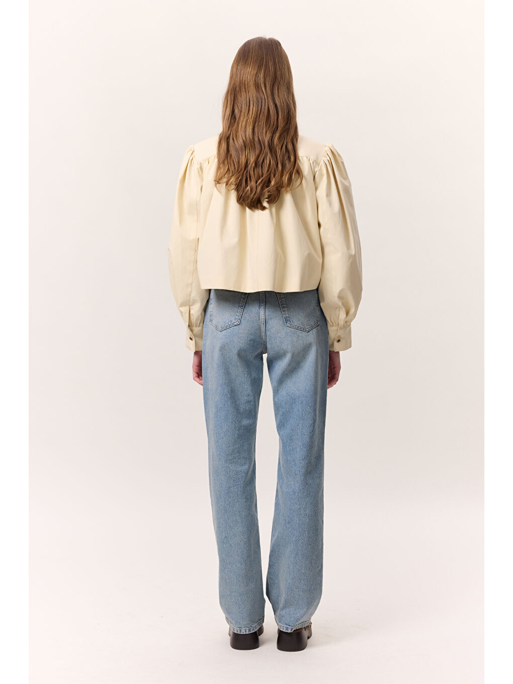 Sarı Kısa Balon Kol Ceket Tereyağı-7