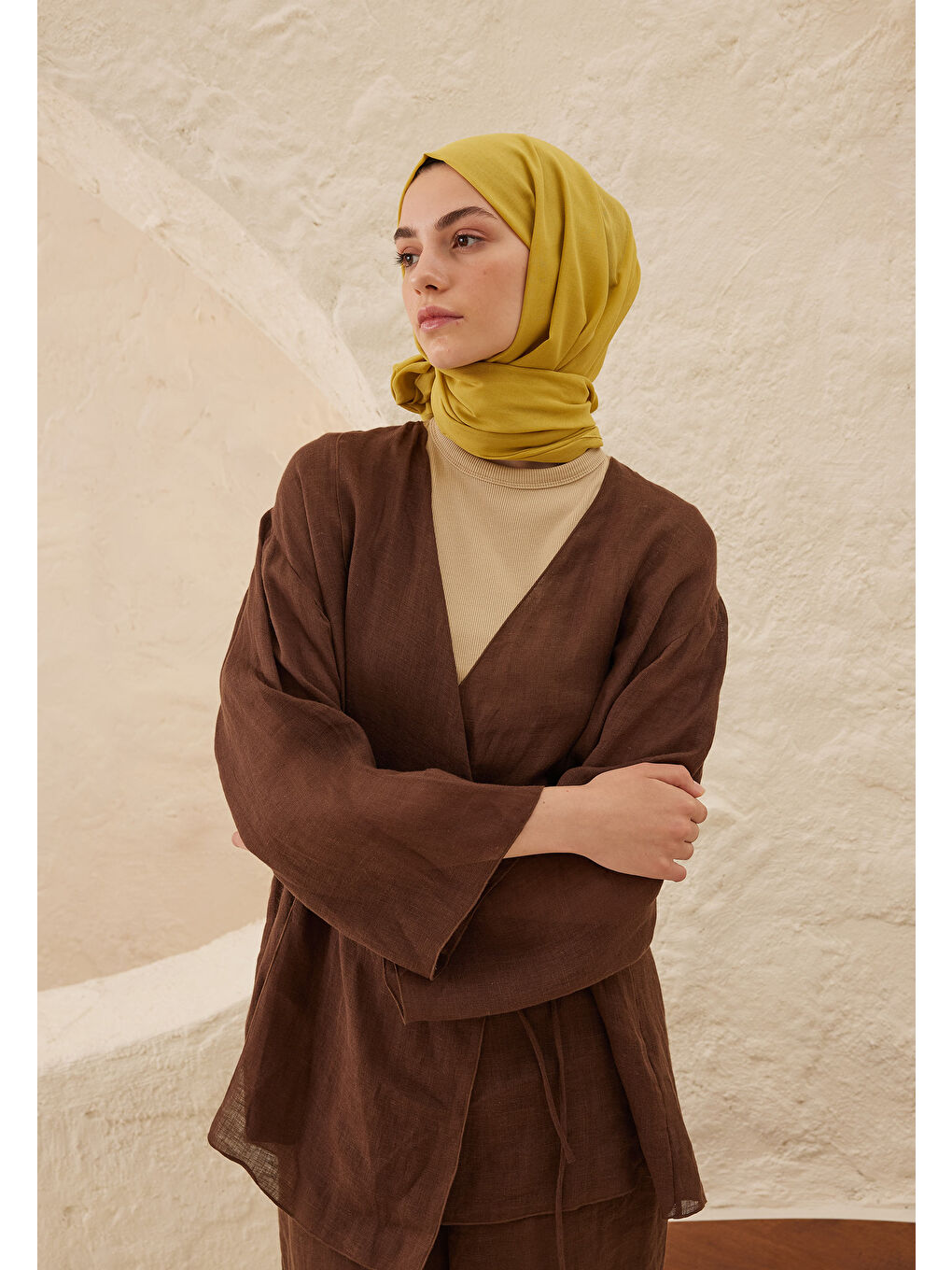 Mor İnce Pamuk Vual Şal Papatya-1