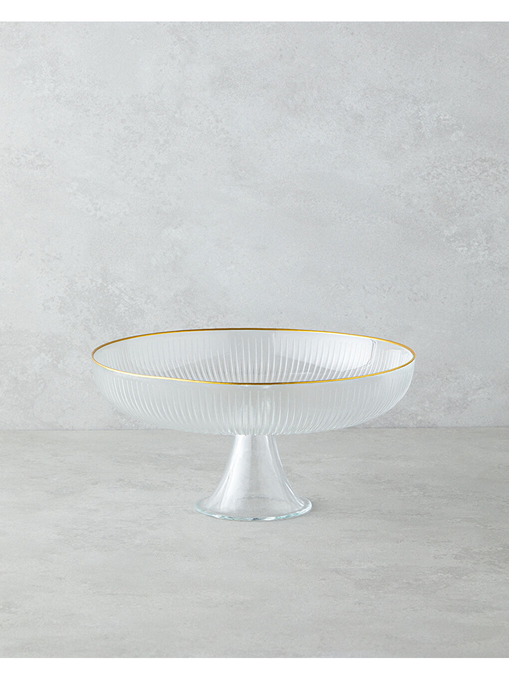 Renksiz Stella Cam Sunumluk 28 cm Şeffaf-Gold
