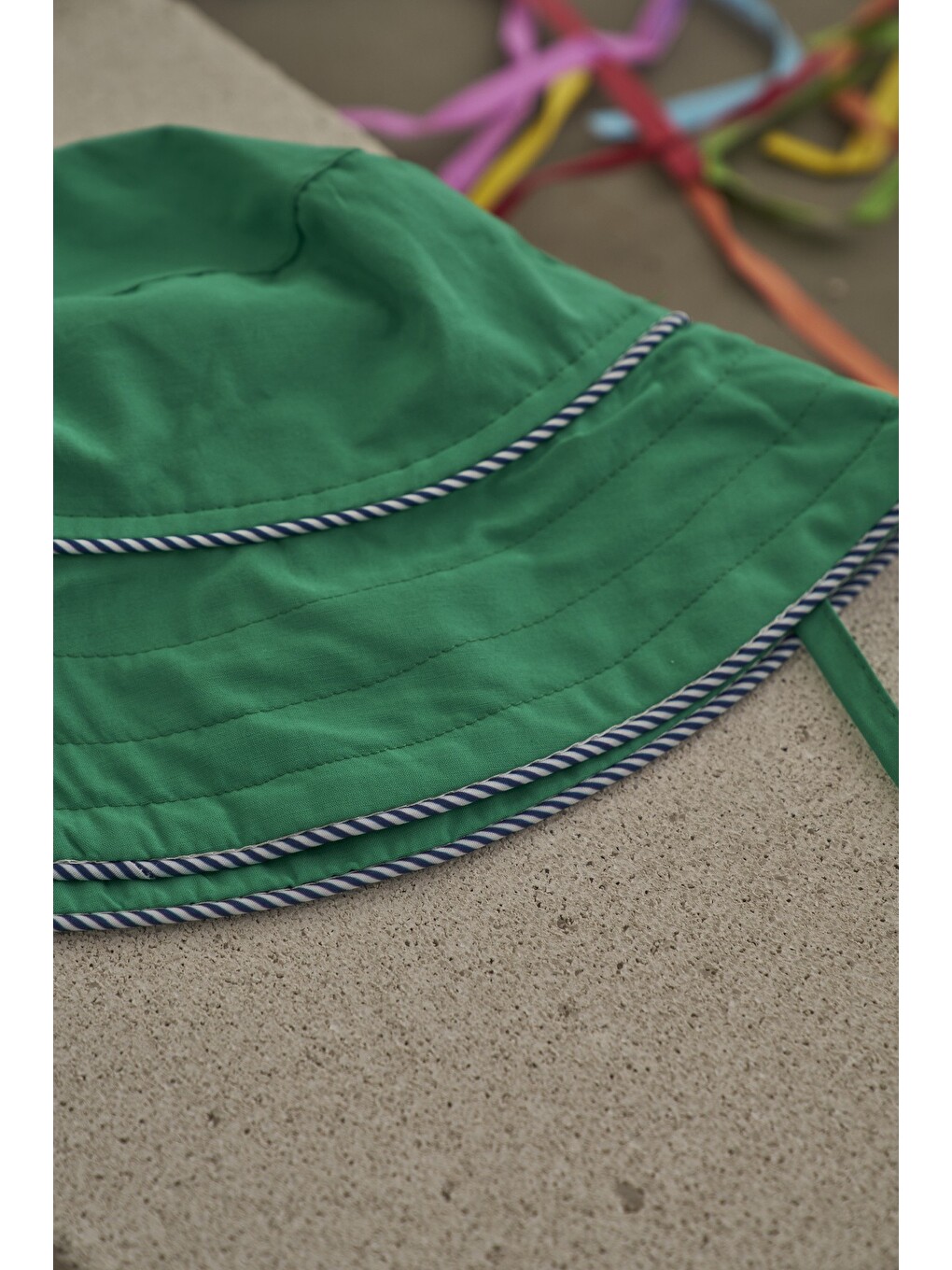 Yeşil Candy Summer Biyeli Poplin Şapka-3