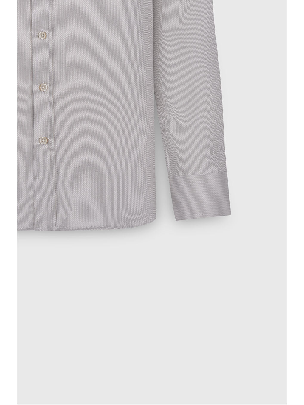 Erkek Bej Pamuklu Slim Fit Dar Kesim Düğmeli Yaka Armürlü Gömlek-7