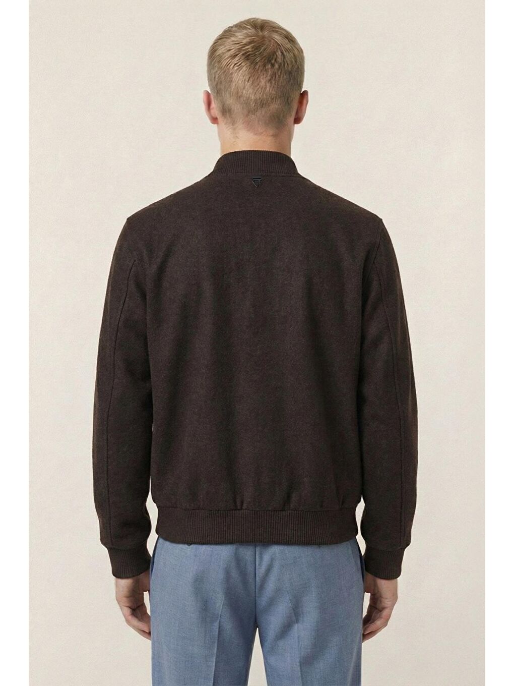 Kahverengi Giotelli Kahve Regular Fit Yünlü Bomber Yaka Kaşe Erkek Mont-3
