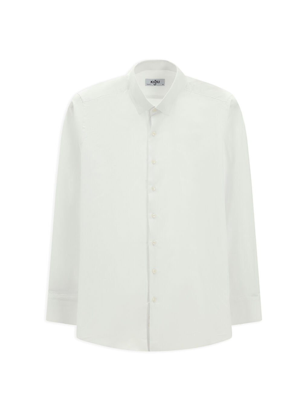 Beyaz Uzun Kol Regular Fit Desenli Pamuk Oxford %100 Pamuk Gömlek-6