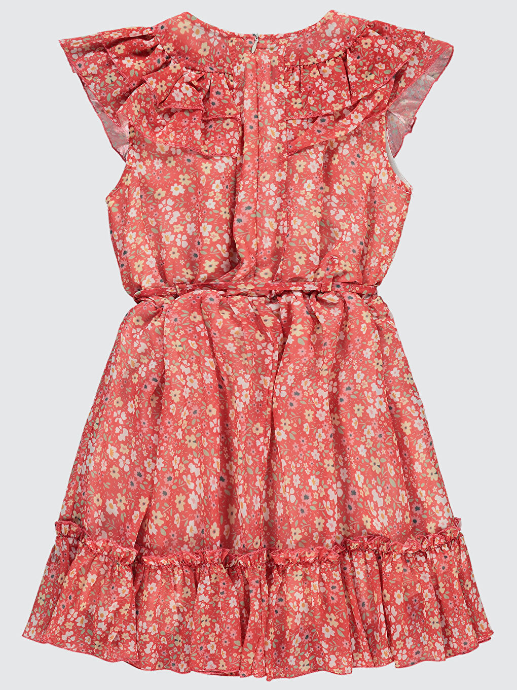 Girls Kız Çocuk Elbise 6-9 Yaş Mercan-1