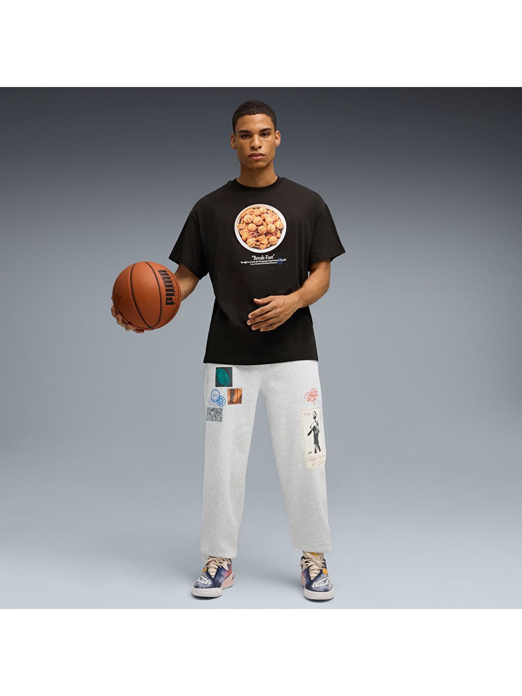 Siyah HoopTOPIA Break Fast Erkek Tişört-1