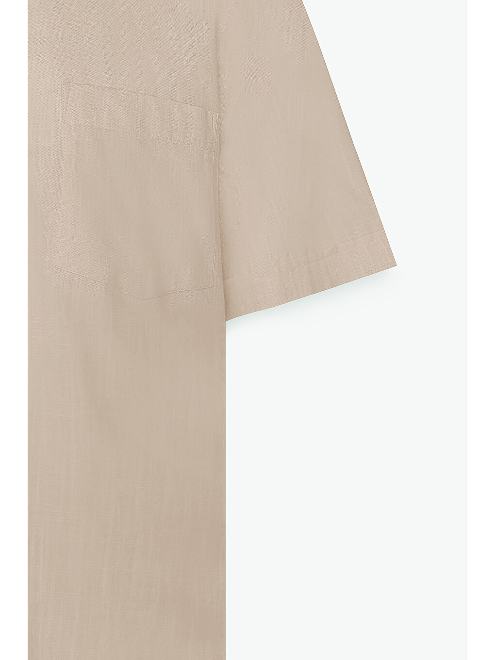 Erkek Koyu Bej Comfort Fit Gizli Düğmeli Yaka %100 Pamuk Gömlek-7