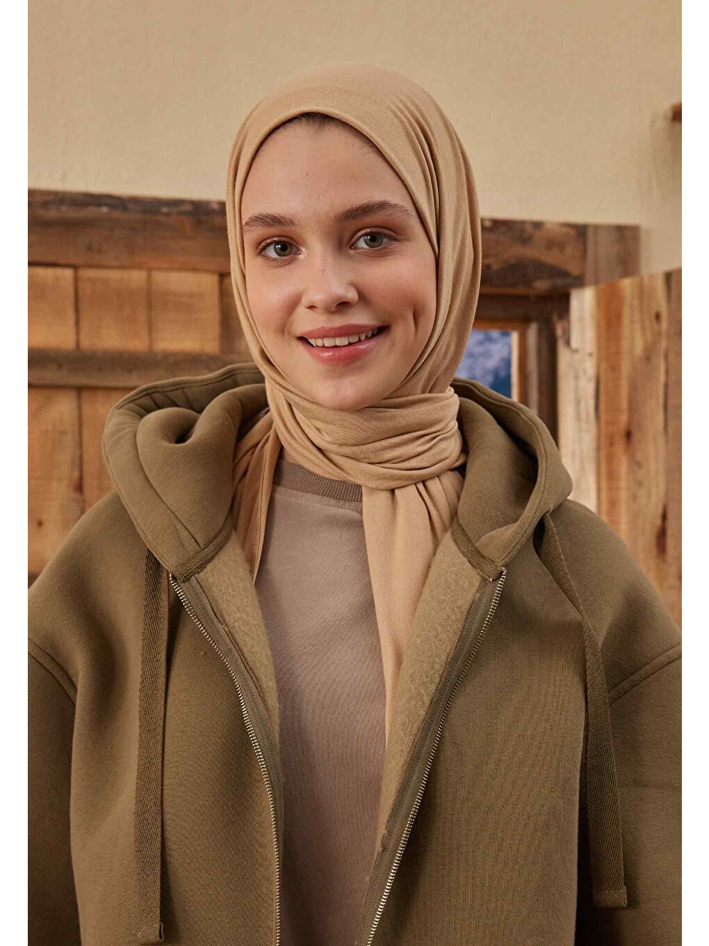Penye Şal Koyu Bej-1