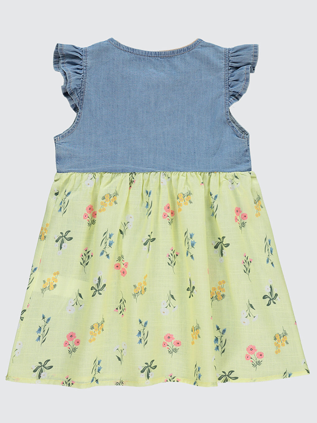 Girls Kız Çocuk Elbise 2-5 Yaş Mavi-Sarı-1