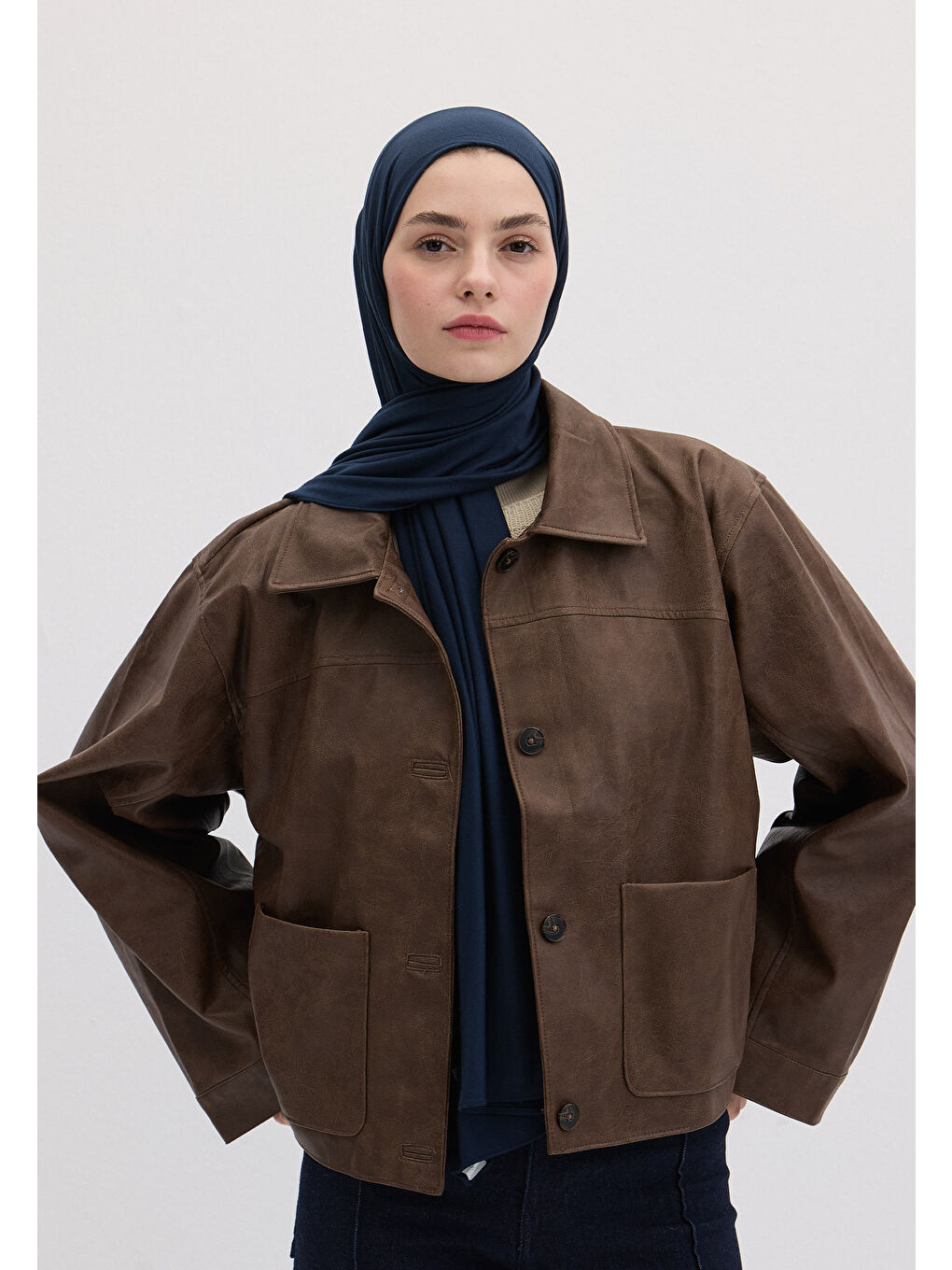 Bambu Penye Şal Koyu Mavi