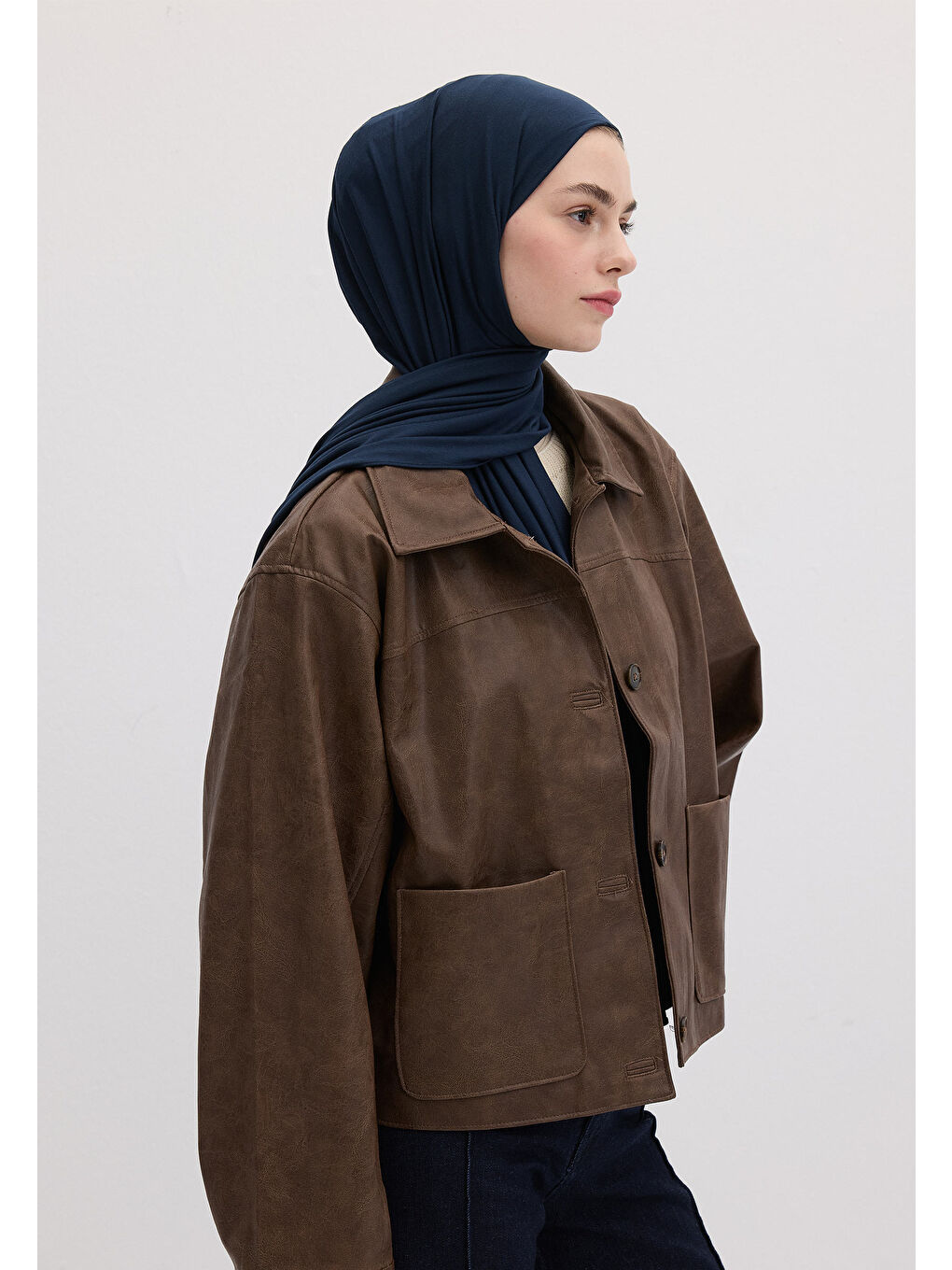 Bambu Penye Şal Koyu Mavi-1